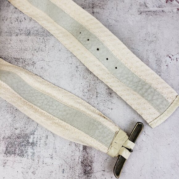 Vintage The Leather Shop Wide Belt Art-to-Wear Mixed Media Leather Avant Garde M main image 5